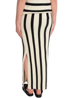 NORR Kjol Stilla Blocking Knit Black Stripe^ Kjolar