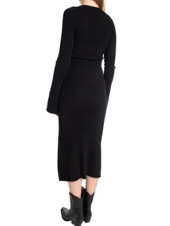 NORR Klanning Sherry Flared Knit Black^ Klänningar