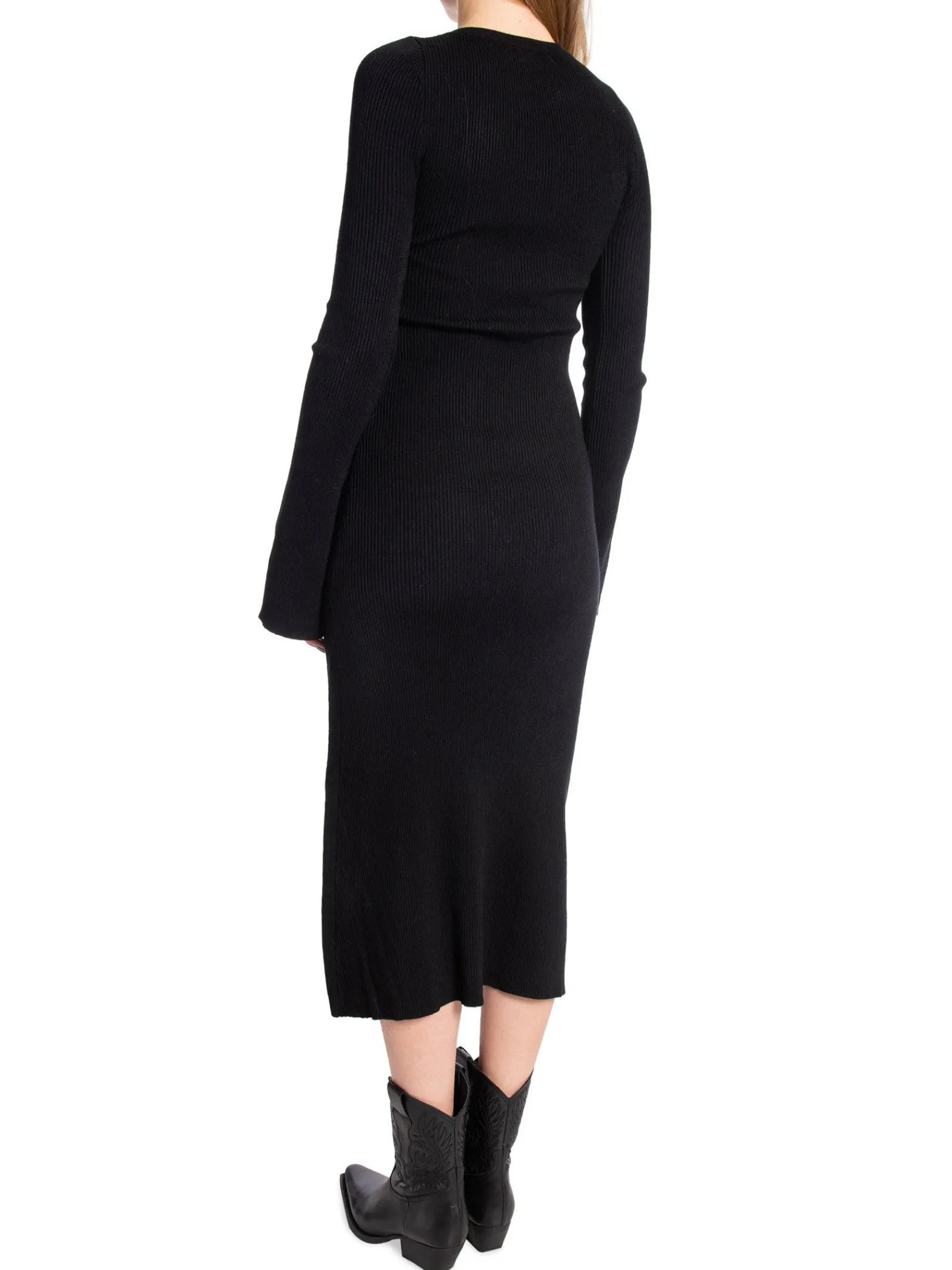 NORR Klanning Sherry Flared Knit Black^ Klänningar
