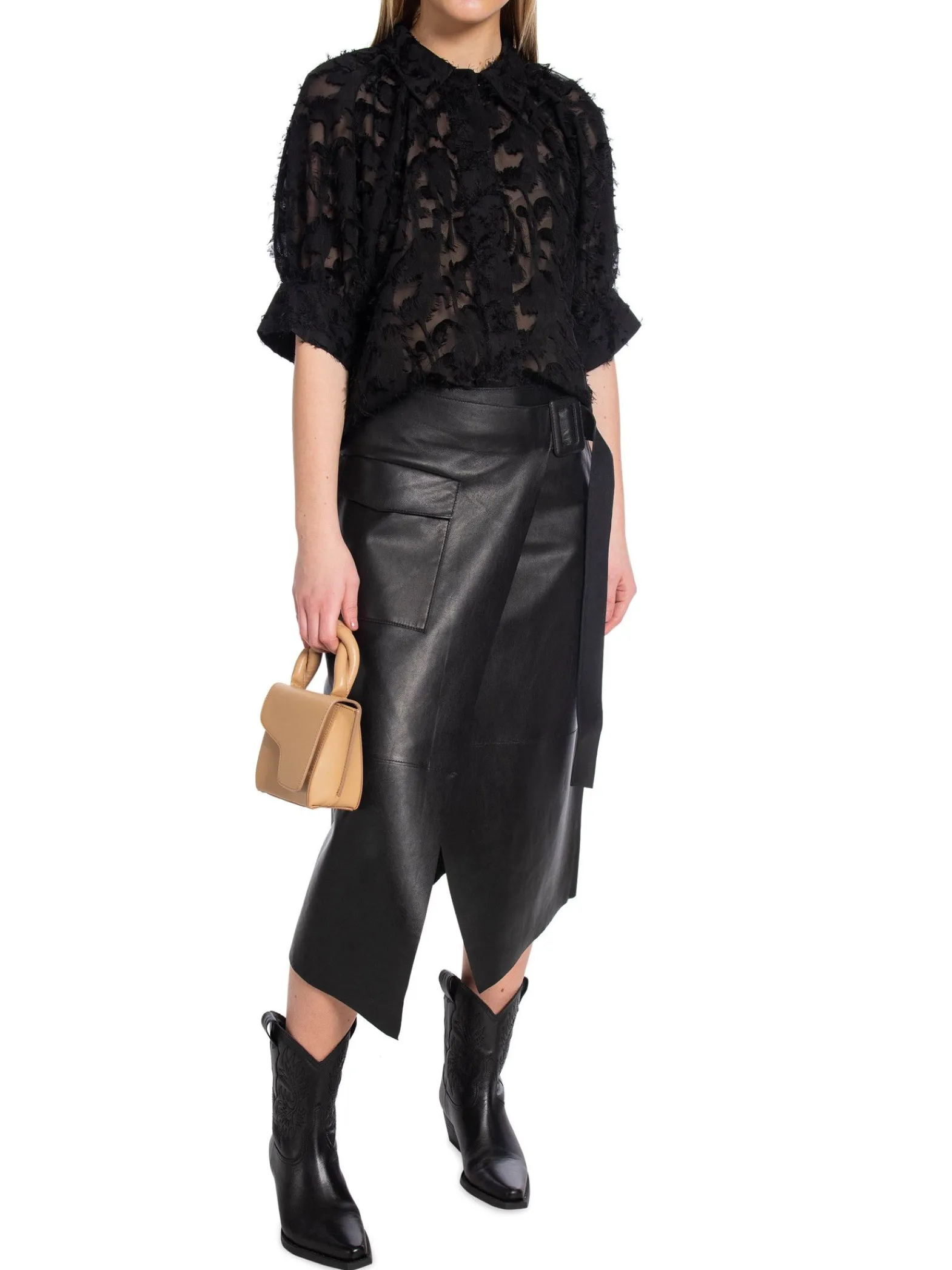 NORR Skinnkjol Alba Pocket Black^ Kjolar