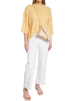 NORR Topp Fuscia Rib Knit Light Yellow Melange^ Toppar