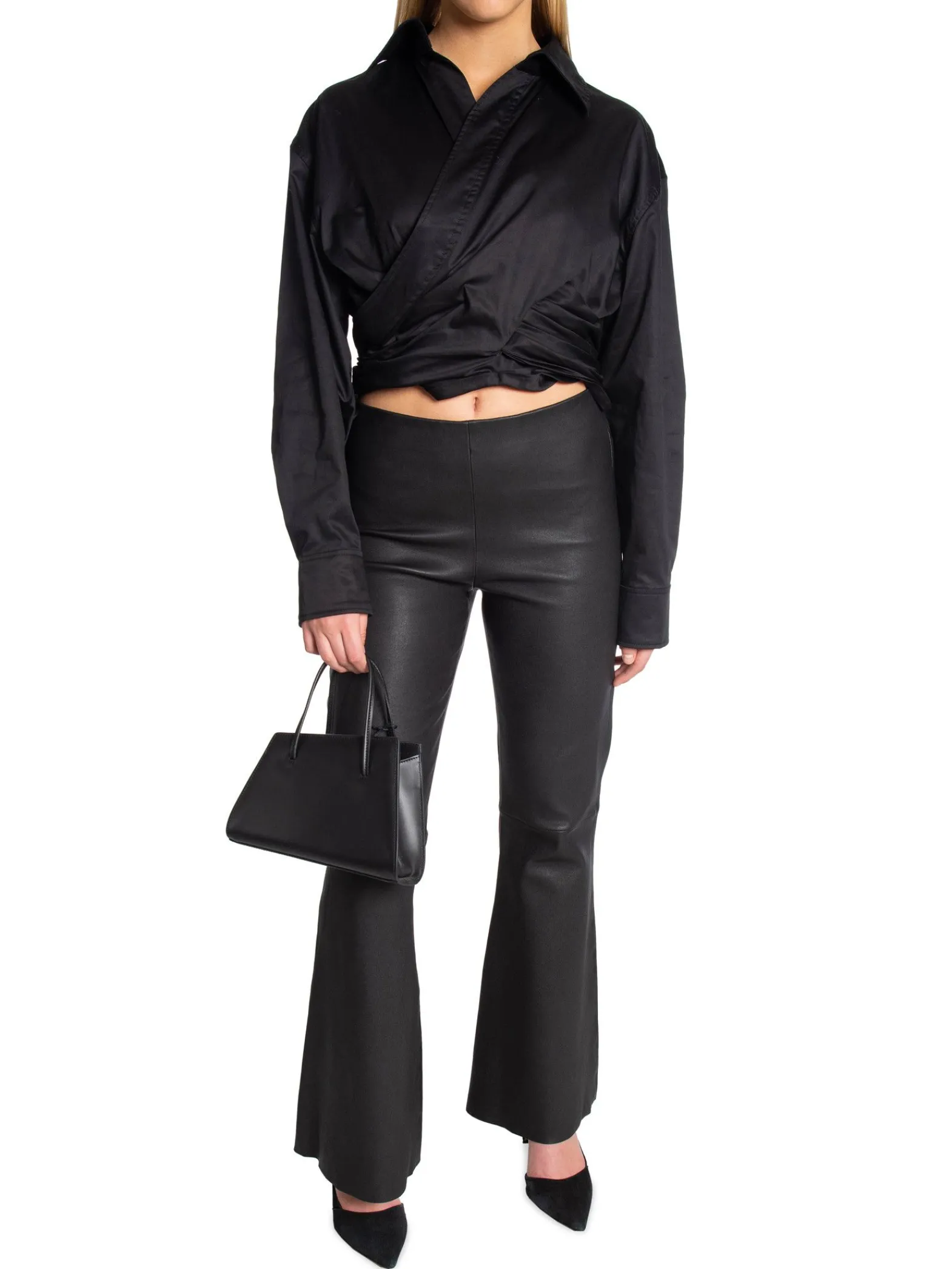 Second Female Skjorta Closa Wrap Black^ Skjortor