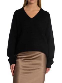 Second Female Troja Brook Knit Oversize V-Neck Black^ Tröjor & Koftor