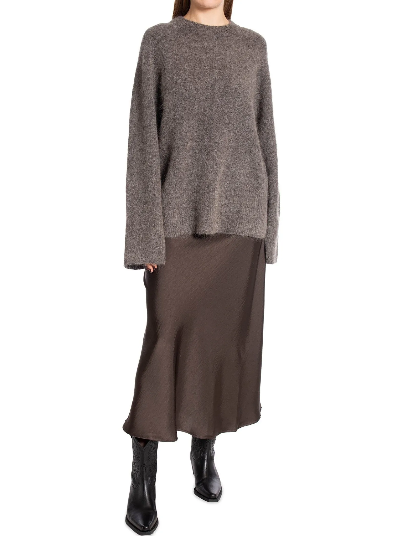 Second Female Troja Brookline Knit Raglan O-Neck Major Brown^ Tröjor & Koftor