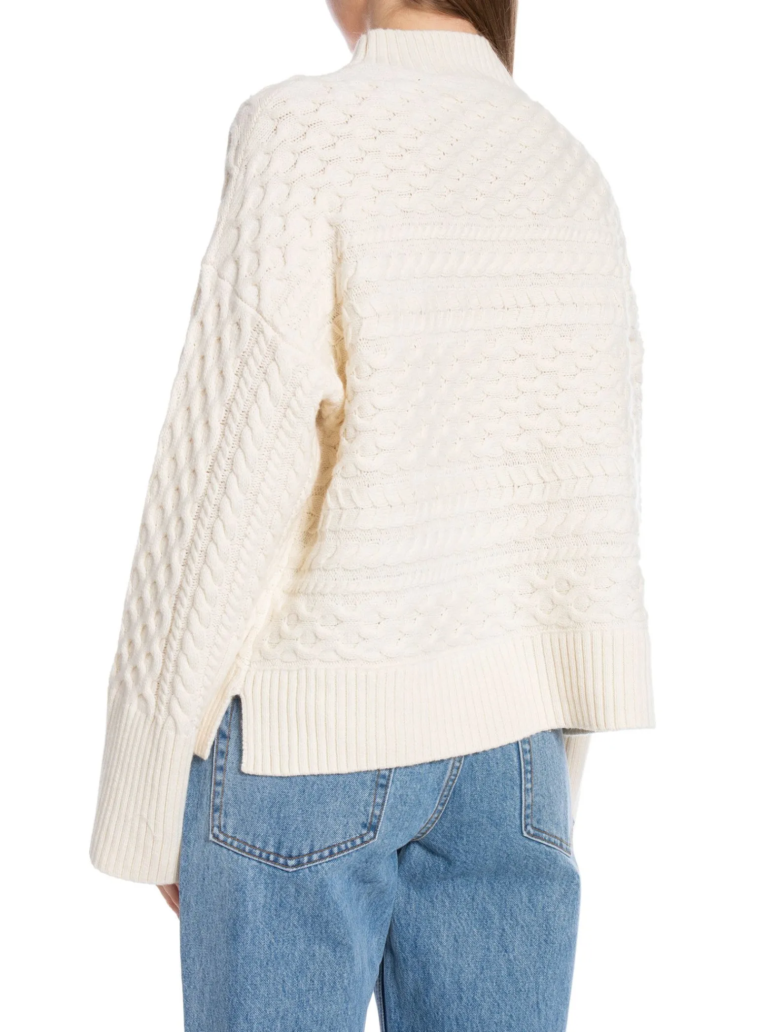 Second Female Troja Glava Knit T-Neck Vaporous White^ Tröjor & Koftor