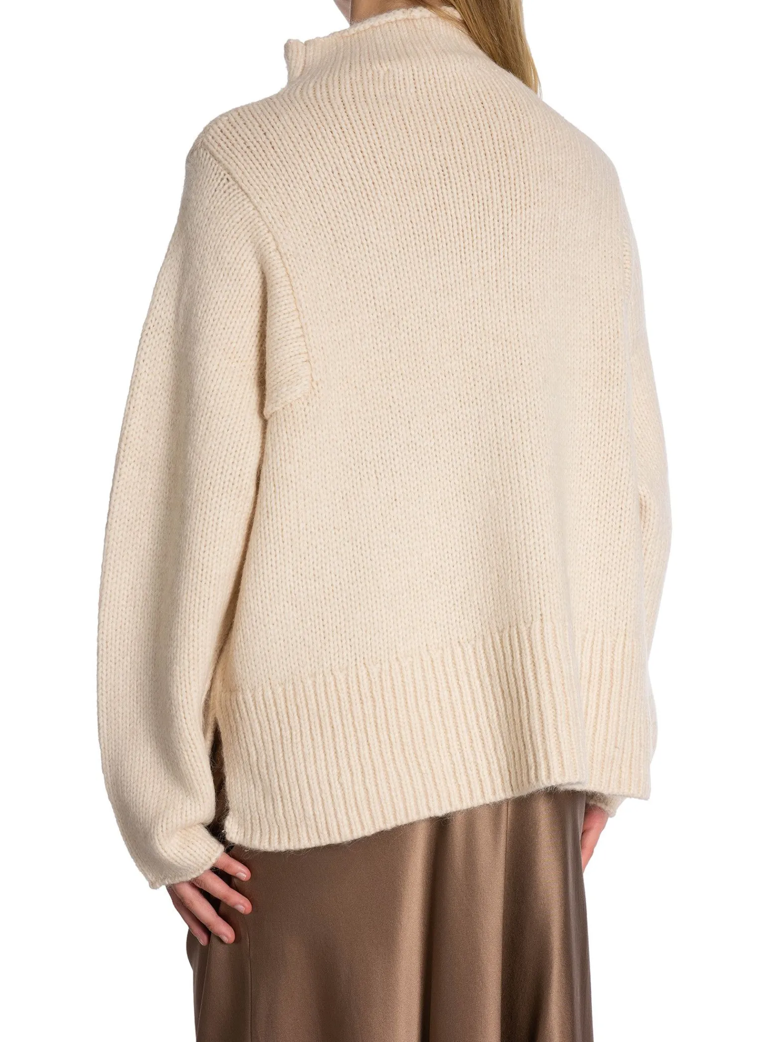 Second Female Troja Rikke Knitdark Chalk^ Tröjor & Koftor