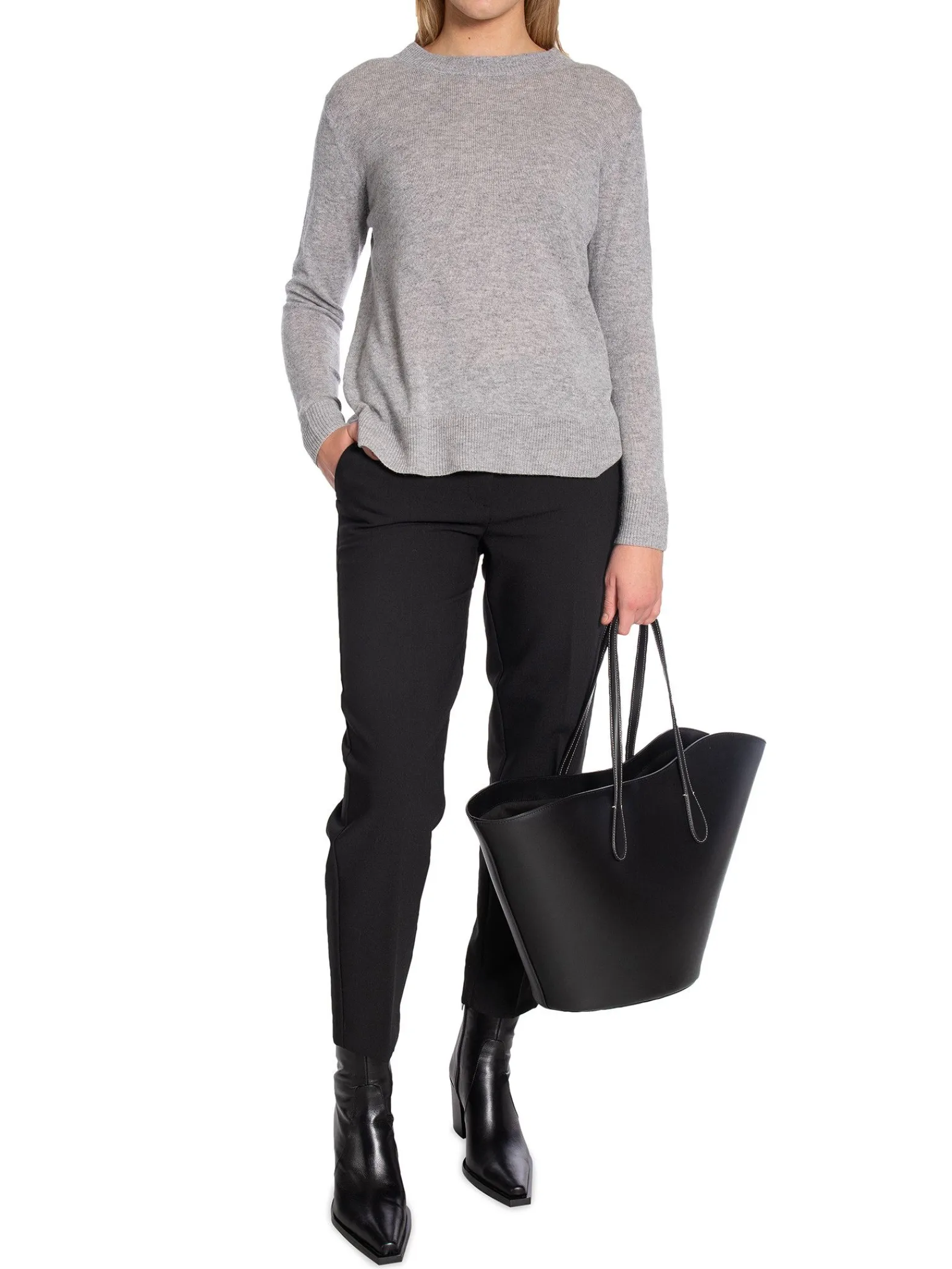 Selected Femme Byxa Rita-Ria Mw Cropped Black^ Byxor