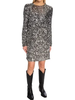 Selected Femme Klanning Colyn Ls Short Sequins^ Klänningar