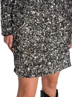 Selected Femme Klanning Colyn Ls Short Sequins^ Klänningar