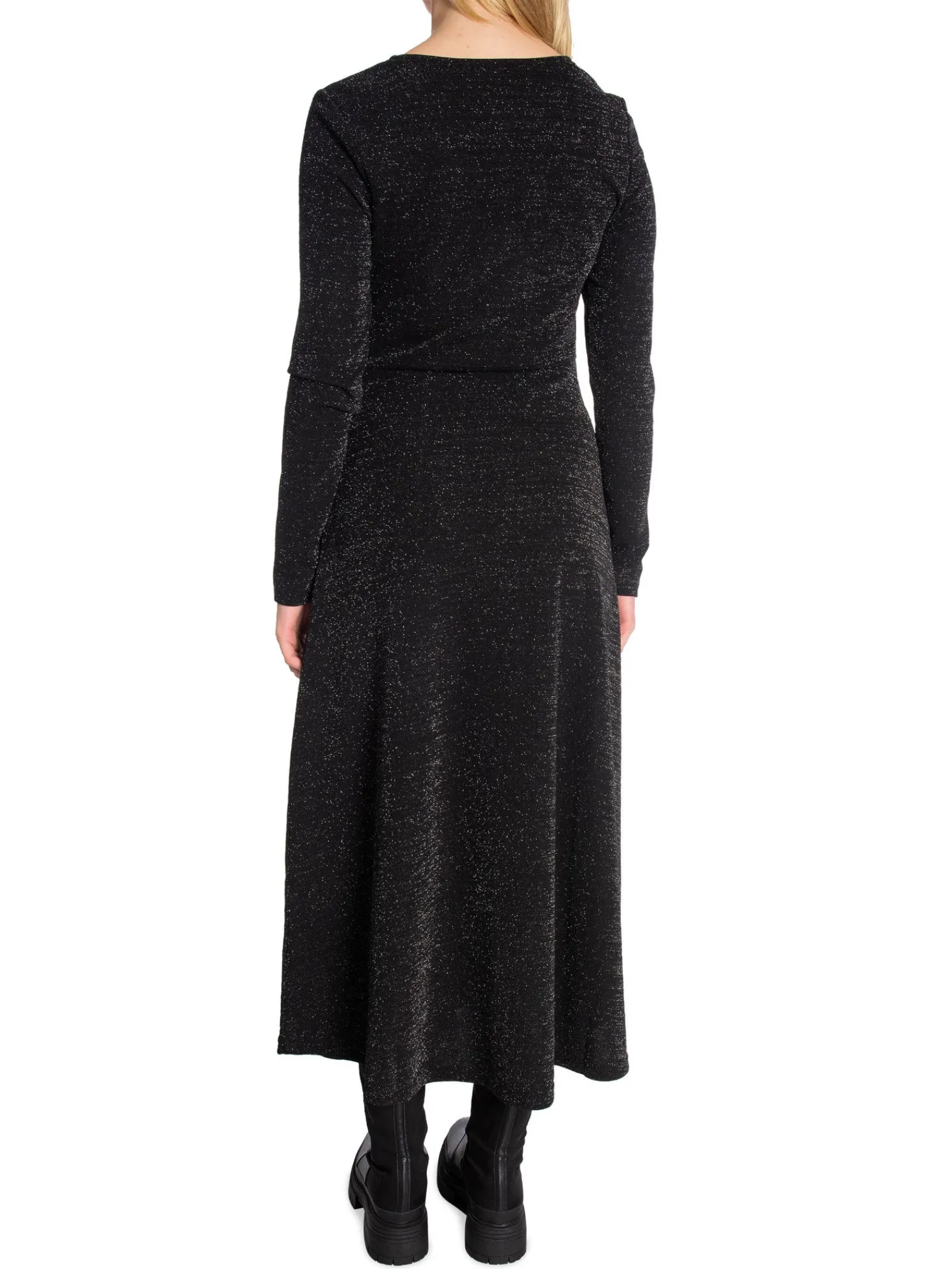 Selected Femme Klanning Frue Ls Midi Glitter Black^ Klänningar