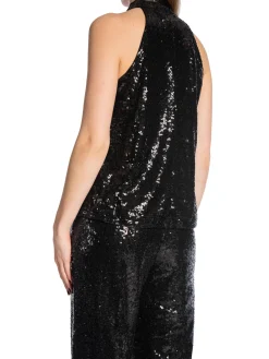 Selected Femme Topp Alaia Halterneck Sequins Black^ Toppar