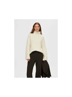 Selected Femme Troja Gabella Ls Knit High-Neck Birch^ Tröjor & Koftor