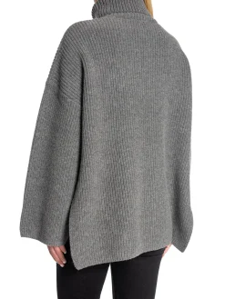 Selected Femme Troja Mary Long Knit Roll Neck Light Grey Melange^ Tröjor & Koftor
