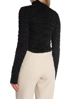 Selected Femme Troja Nancy Ls Roll Neck Top Black^ Toppar