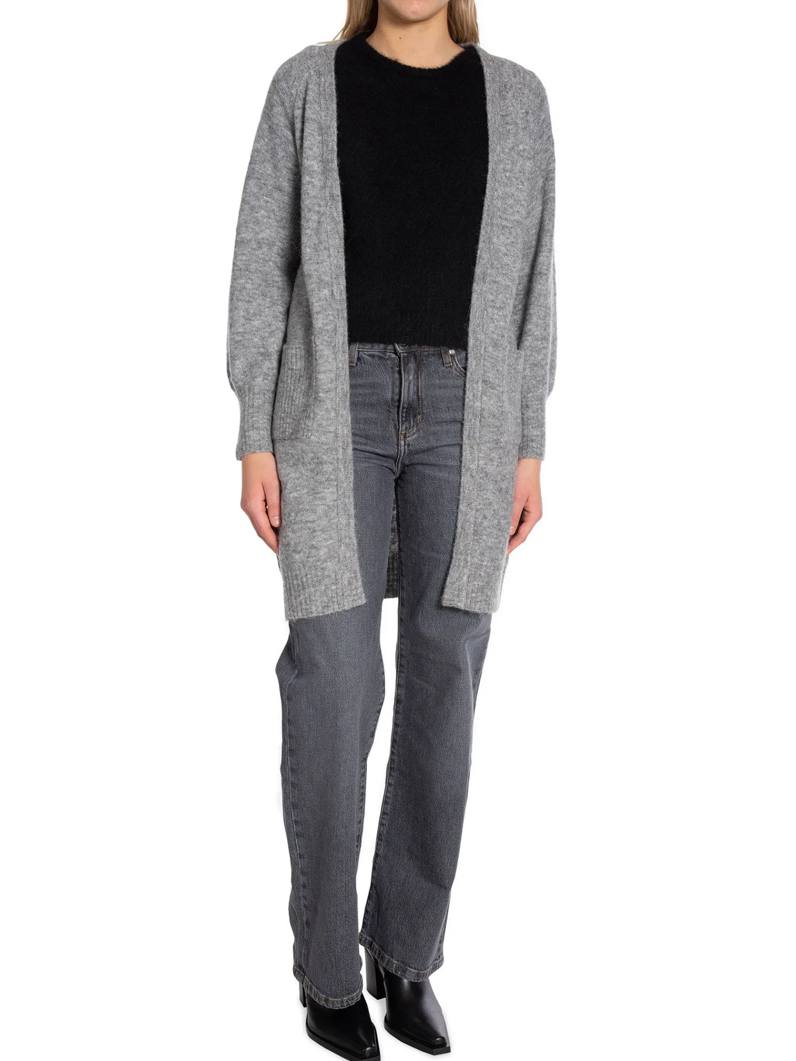 Soft Rebels Kofta Allison Long Medium Grey Melange^ Tröjor & Koftor