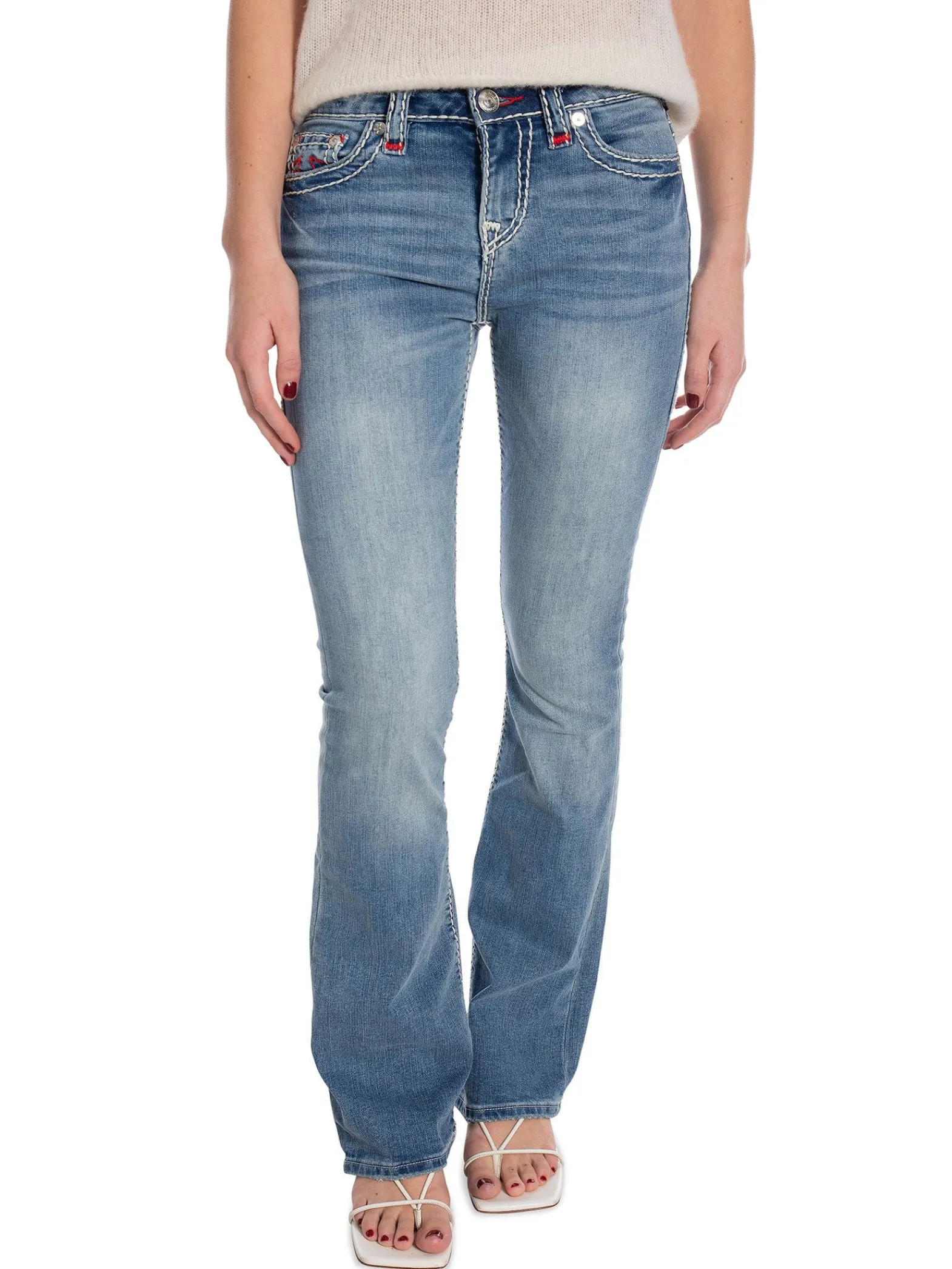 True Religion Jeans Becca Mid Rise Boot Cut Super Medium Wash^ Jeans