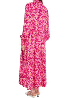 Y.A.S Klanning Yasalira Ls Long Raspberry Sorbet Fuzzy Flower^ Klänningar