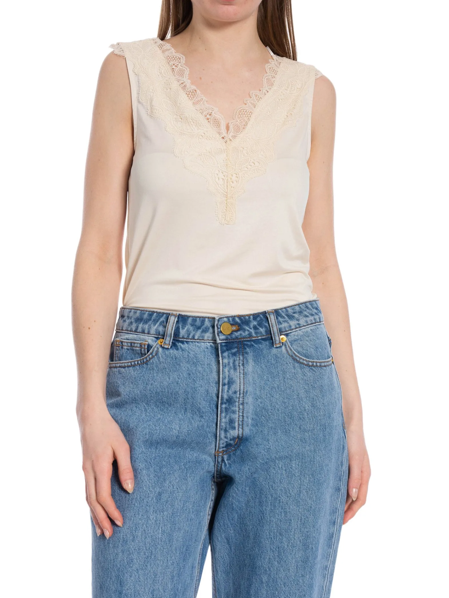 Y.A.S Linne Yaslori Sl Lace Whitecap Gray^ Linnen