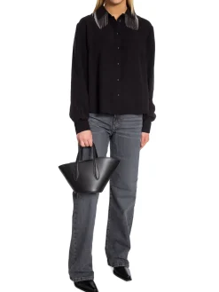 Y.A.S Skjorta Yasfrima Fringe Ls Black^ Skjortor