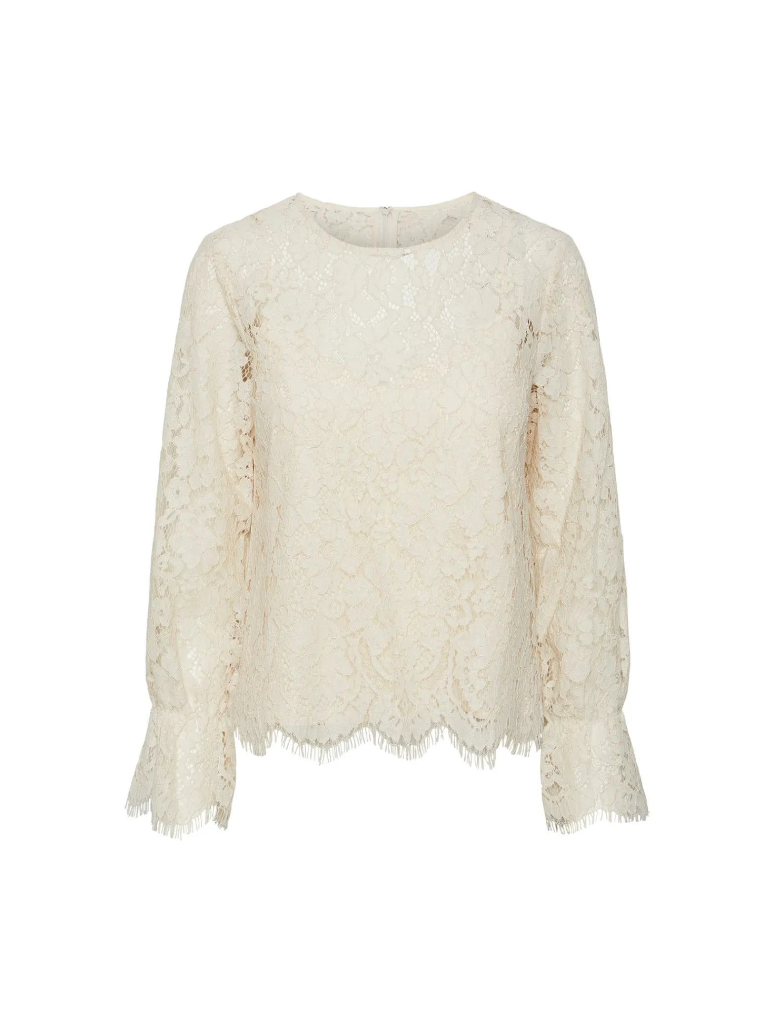 Y.A.S Topp Yasperla Ls Lace Whitecap Gray^ Toppar