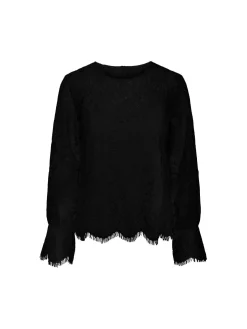 Y.A.S Topp Yasperla Ls Lace Black^ Toppar