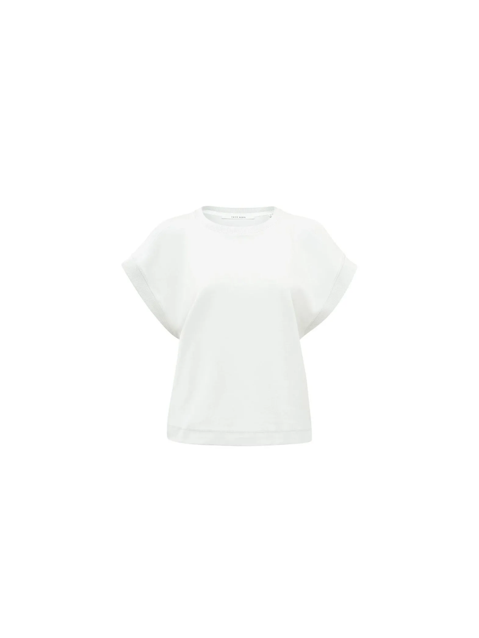 YAYA Topp Open Shoulder And Rib Details Pure White^ Toppar